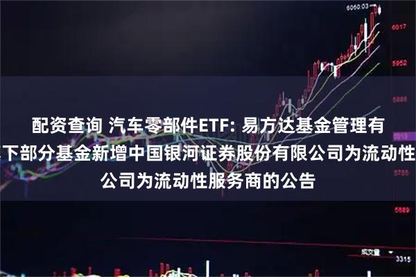 配资查询 汽车零部件ETF: 易方达基金管理有限公司关于旗下部分基金新增中国银河证券股份有限公司为流动性服务商的公告