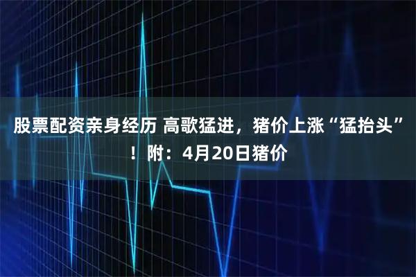 股票配资亲身经历 高歌猛进，猪价上涨“猛抬头”！附：4月20日猪价