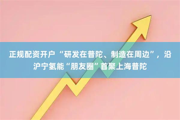 正规配资开户 “研发在普陀、制造在周边”，沿沪宁氢能“朋友圈”首聚上海普陀